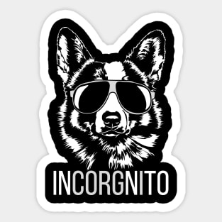 Funny Corgi saying Incorgnito dog lover Sticker